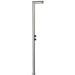 Gessi Outdoor Fertigmontageset G01 rund, für Außendusche, 2-Weg, 63203239, Farbe: Edelstahl matt gebürstet
