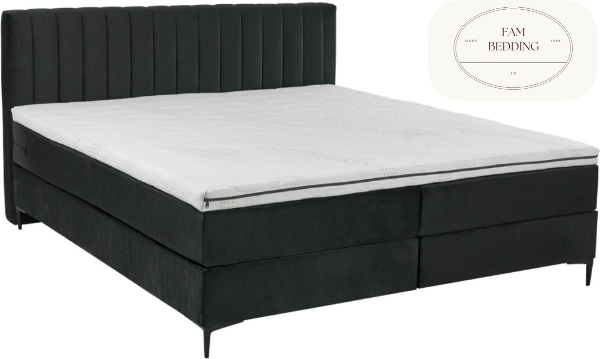 Fam Bedding Boxspring Cindy 2-persoons Antraciet 140x200 cm