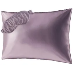 Ailoria BEAUTY SLEEP SET Silk Zipper Pillowcase (50x70) (purple) with eye mask, Schlafmaske, Violett