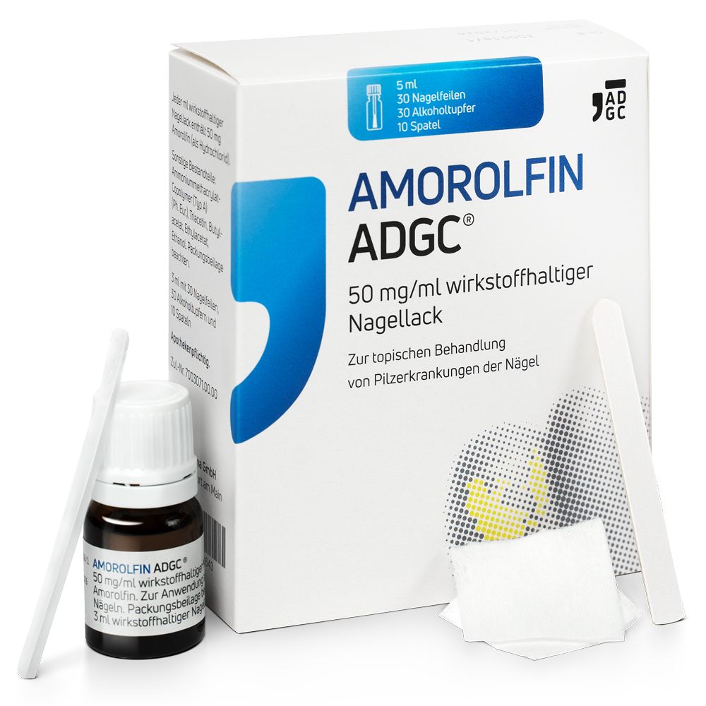 Amorolfin Adgc 50 mg/ml wirkstoffhalt.Nagellack 5 ml Wirkstoffhaltiger Nagellack
