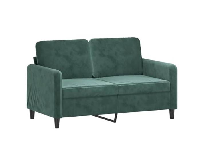 KTHLBRH 3-teiliges Sofa-Set, dunkelgrün, Samt Schaumstoff, Rahmen aus kompensiertem Metall, Fußstütze, 5 Kissen inklusive