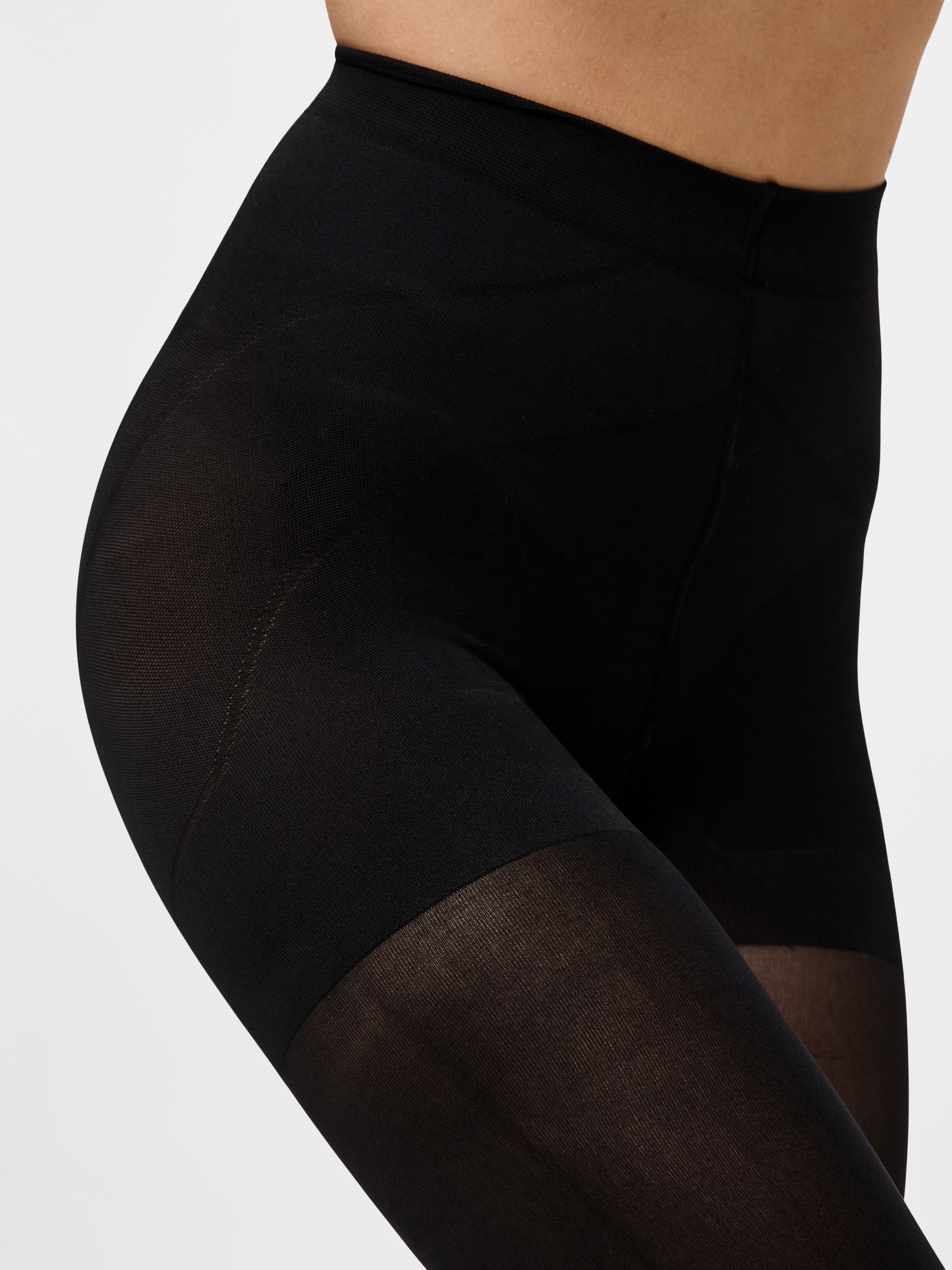 Feinstrumpfhose PIECES "PCSHAPER 40 DEN TIGHTS NOOS", Damen, Gr. S, schwarz, Obermaterial: 88% Polyamid, 12% Elasthan, uni, elastisch, Strumpfhosen Feinstrumpfhose, mit Shaping-Effekt schwarz S