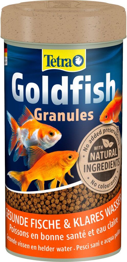 250 ml Tetra Goldfish Granules Mangime in Granuli Pellet Galleggianti per Pesci Rossi e Altri Pesci d'Acqua Fredda da Acquario e Laghetto