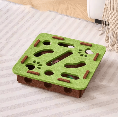 Inspire Curations Interactive Cat Puzzle Maze Box For Indoor Cats green the Heart