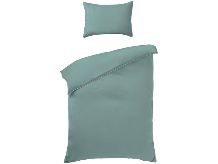 Bettwäschegarnitur Alea Cyan Baumwolle 160 cm - Farbe: Petrol
