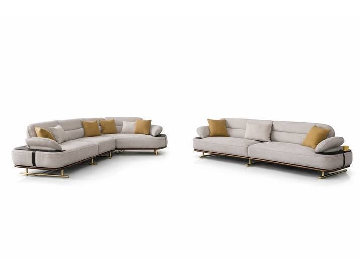 JVmoebel Ecksofa Wohnzimmer Set Modern Weiß Couch Ecksofa Designer-Set Minimalismus, 2 Teile