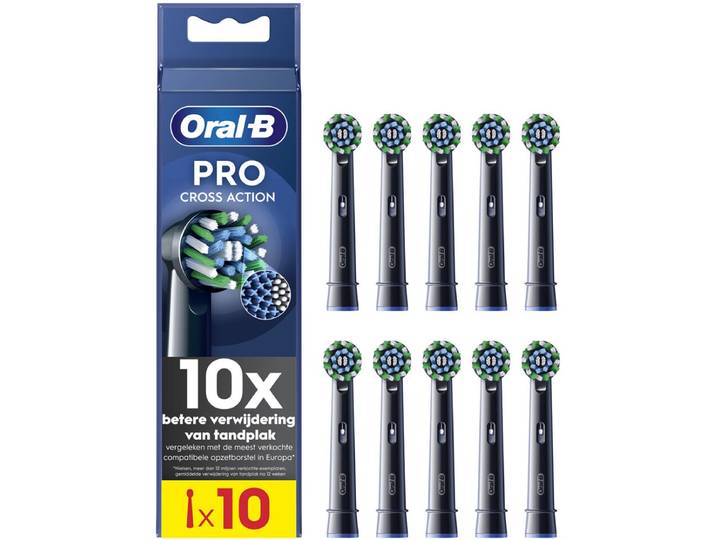 Oral-B Opzetborstels Pro Cross Action Zwart - 10 stuks