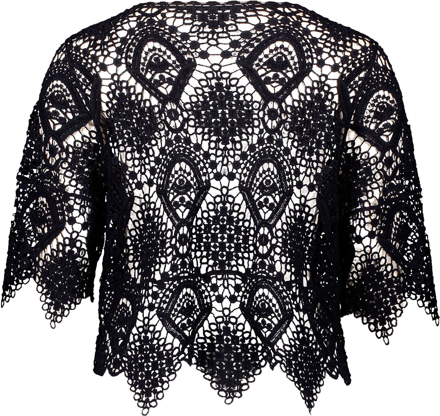 Rundhalspullover BETTY & CO "Lochstrick-Pullover mit Lochmuster", Damen, Gr. 34, schwarz, Obermaterial: 85% Baumwolle CO. 15% Polyester PES., Pullover Rundhalspullover
