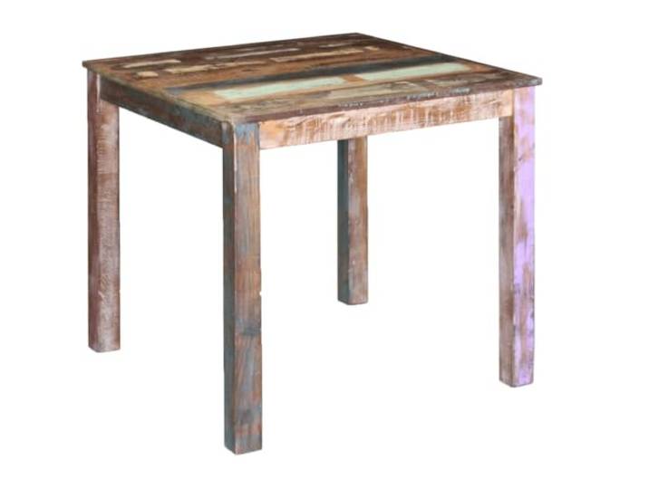 Todiikf Esstisch Altholz Massiv 80x82x76 cm Küchentisch Vintage Einzigartiger Handarbeit-Holztisch aus massivem Recyclingholz für die Küche und kleine Esszimmer.