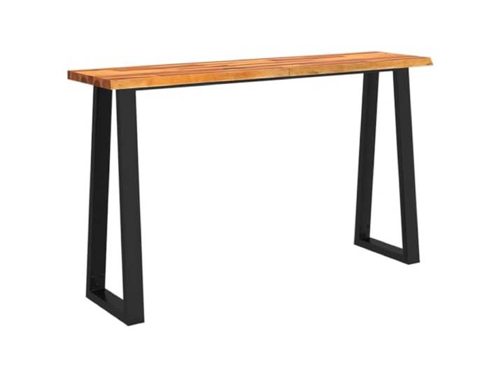 LKJephalotrope Konsolentisch 140x40x80 cm Akazie Massivholz Flurtisch Elegante Baumkante mit pulverbeschichtetem U-Gestell aus Stahl, ideal für Wohnzimmer und Eingangsbereich.