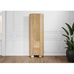 Schrank Mango 70x40x200 natur lackiert / Marmor weiß FLORENZ #116