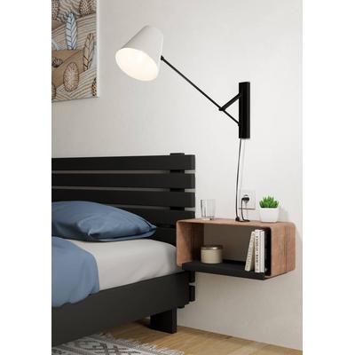 EGLO Wandleuchte "FORCADET", grau (schwarz, grau), 1, Ø 0cm H: 40,5cm, 1 Stk., Leuchten, Wandleuchte, Metall in Schwarz, Textil in Grau, Leselampe, E27 Fassung, Wandleuchte