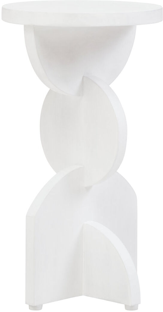 Ivy Bronx White Finish Mango Wood Abstract Side Table White 55cm H X 30cm W X 30cm D
