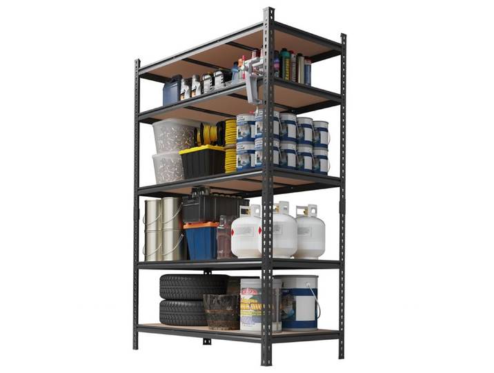 Étagère de rangement métallique robuste - 5 niveaux modulables - Frais 650 lbs/niveau - Dimensions 183x122x61 cm - 1 pièce