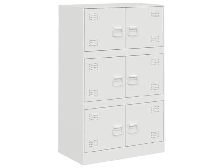 HGFDVCMR Sideboard Weiß 67x39x107 cm Kaltgewalzter Stahl mit 6 Türen Moderner Metallschrank in Weiß für Wohnzimmer und Büro. Platzsparendes Design mit 6 Türen und hoher Belastbarkeit.