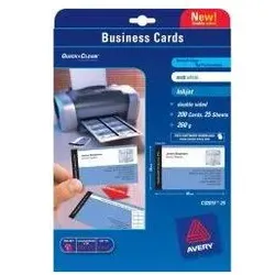 Avery Dennison, Kartenaufbewahrung, Cartes de visite Quick&Clean, 260 g/m2, blanc mat