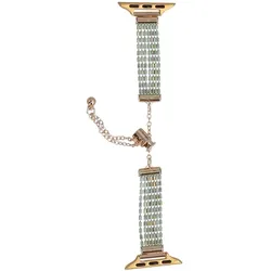 Neue Armbanduhr GlacierX Slider Clasp Multi Row Bracelet Cerulean Gleam für Apple Watch 38/40/41mm Gold-grün