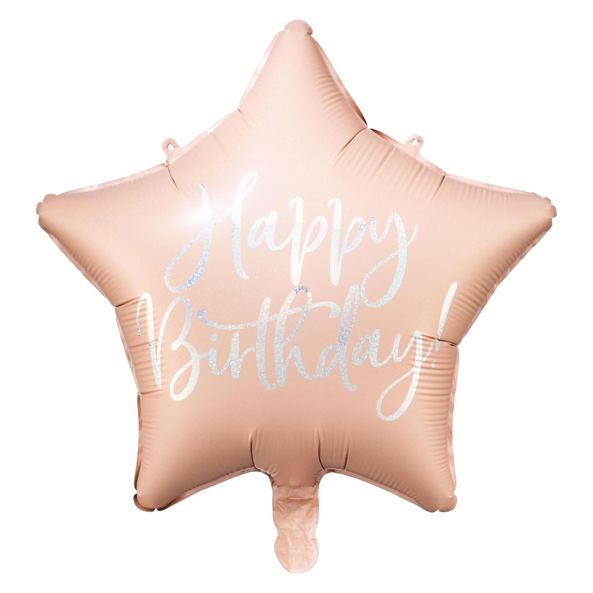 Partydeco Folienballon Happy Birthday Rosa (1x) (FB93-081PJ)