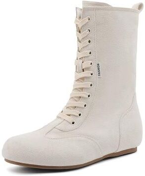 LightInthebox Men's Yellow Suede High-Top Boots – Urban Trendsetter, Comfortable Lace-Up Design for Casual or Everyday Wear