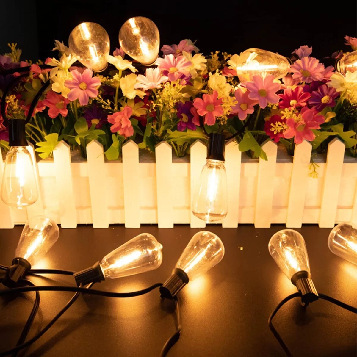 INF Guirlande Lumineuse LED Solaire avec Ampoules en Plastique, 7.6m, 1200mAh, Panneau Solaire à Affichage Numérique
