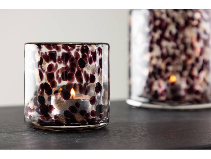 Laterne Honey - Laterne aus Glas in verschiedenen Farben - Schwarz - Luxusbetten24