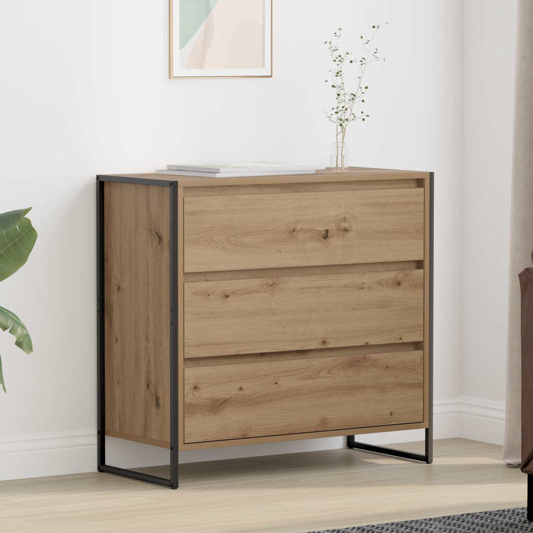 17 Stories Sideboard Accent Chest Artisian Oak 75.5cm H X 79cm W X 36cm D