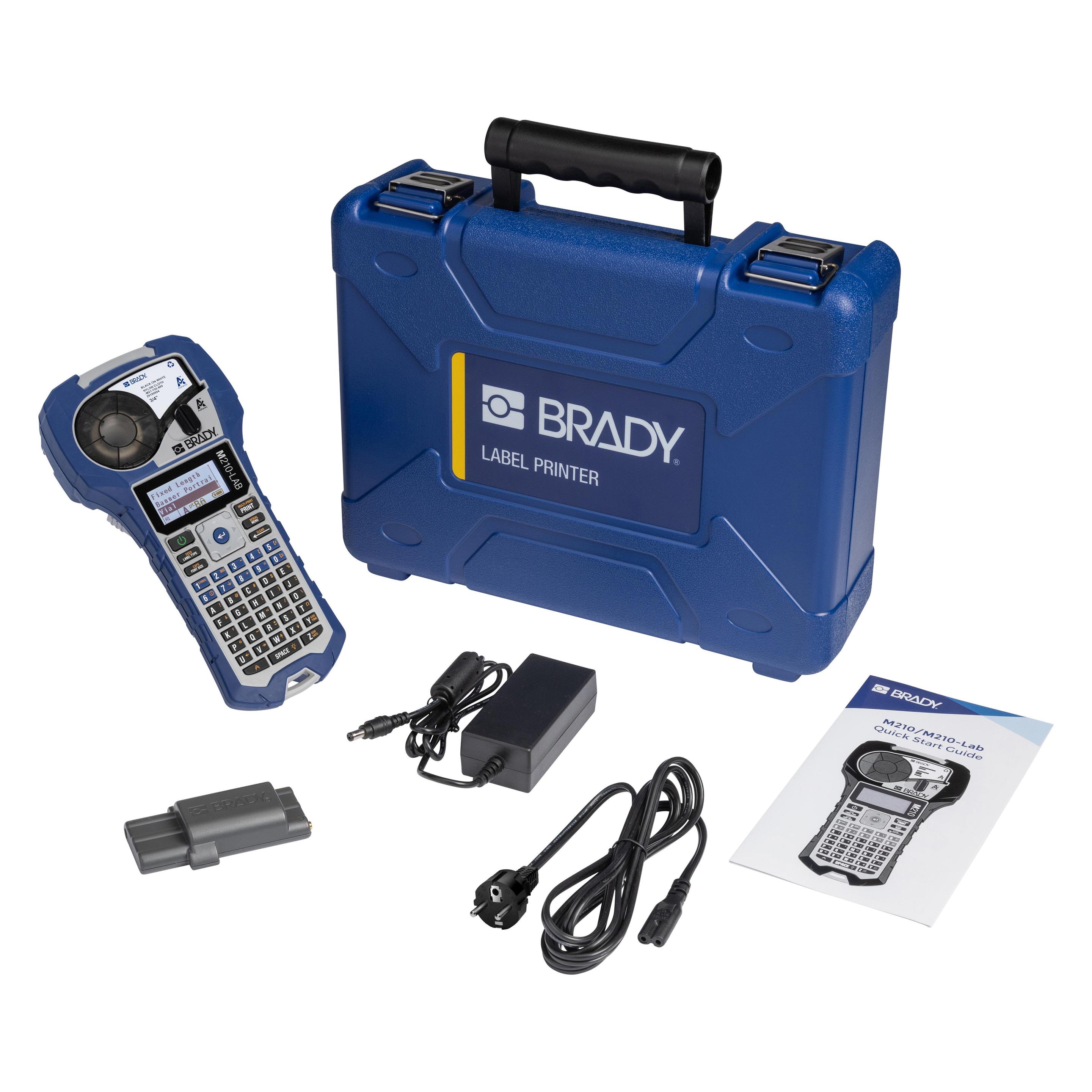 Brady M210-LAB-Kit EU, Mobiles Labor-Beschriftungsgerät, Endlos- und Etikettendruck, ABC-Tastatur (311319)