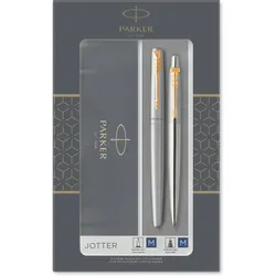 Parker Pen, Schreibstifte, Schreibgeräte-Set JOTTER Edelstahl G.C. Inhalt: 1 Kugelschreiber, Strichstärke: M (2x)