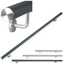 Relaxdays Handlauf Aluminium anthrazit Anthrazit,Silber
