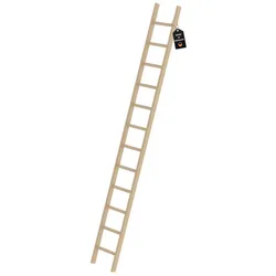 PROREGAL Sprossen-Anlegeleiter Holz ohne Traverse 12 Sprossen
