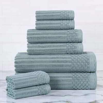 Superior Soho Ribbed Cotton 8-Piece Assorted Towel Set