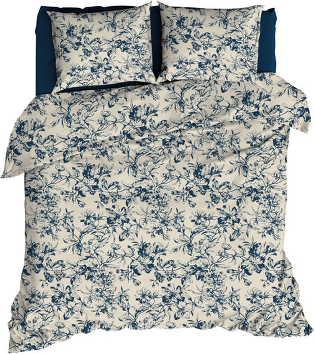 Satin d`or Satijn Dekbedovertrek Guirlande Marine 240 x 220 cm