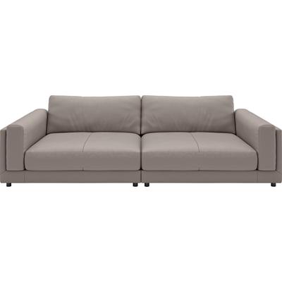 Big-Sofa 3C CANDY "Karalis mit extra großer Sitztiefe, elegantes Mega Sofa zum Relaxen", silber, B:294cm H:85cm T:150cm, 100% Leder, Sofas, Big-Sofa, auch in Cord- oder Leder-Bezug, lose Kissen, loungige Bequemlichkeit