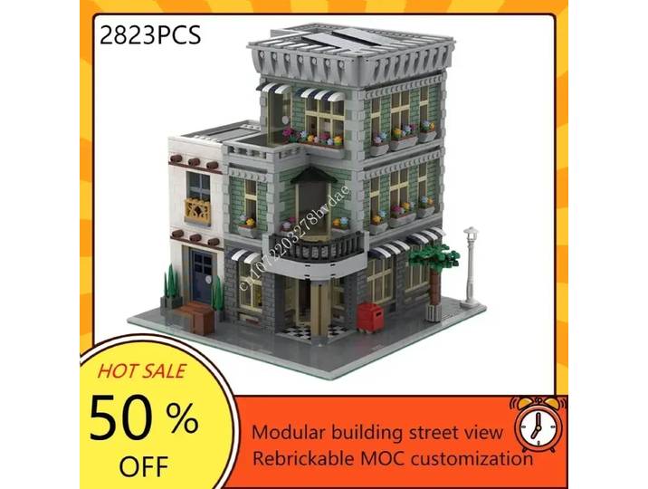 Le magasin de jouets modulaire MOC, modèle créatif de vue de rue, Puzzle personnalisé, Architecture, bricolage, modèle d'assemblage éducatif, jouets cadeaux