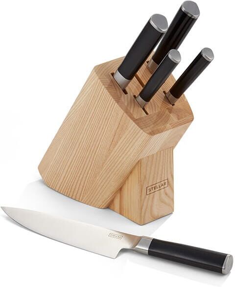 Stellar Poise 5 Piece Knife Block Set Wood