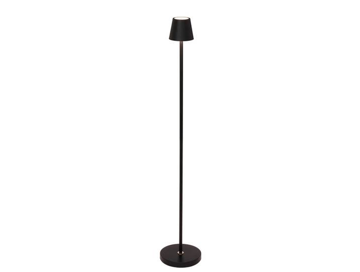 Novel Akku-Stehleuchte Seattle, Schwarz, Metall, Uni, 94 mm, rund, 117 cm, RoHS, CE, Touch-Schalter (on/off), tragbar, Ladeanzeige, aufladbar über Usb, Lampen & Leuchten, Innenbeleuchtung, Stehlampen, Stehlampen