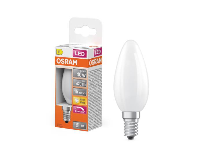 OSRAM LED-Leuchtmittel LED Retrofit CLASSIC Kerzenform , Energieeffizienz: D, weiß, L:10cm Ø:3,5cm, Leuchtmittel, LED-Leuchtmittel