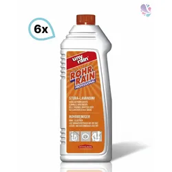 Alkalischer Profi-Spezialrohrreiniger, 6 x 1 Liter Flasche, entfernt Verstopfungen aus Seifenresten, Fett, Haaren