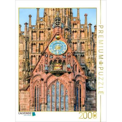 CALVENDO Puzzle Männleinlaufen - kunstvolle astronomische Uhr am Westgiebel der Frauenkirche am Hauptmarkt in Nürnberg, Bayern | 2000 Teile Lege-Größe