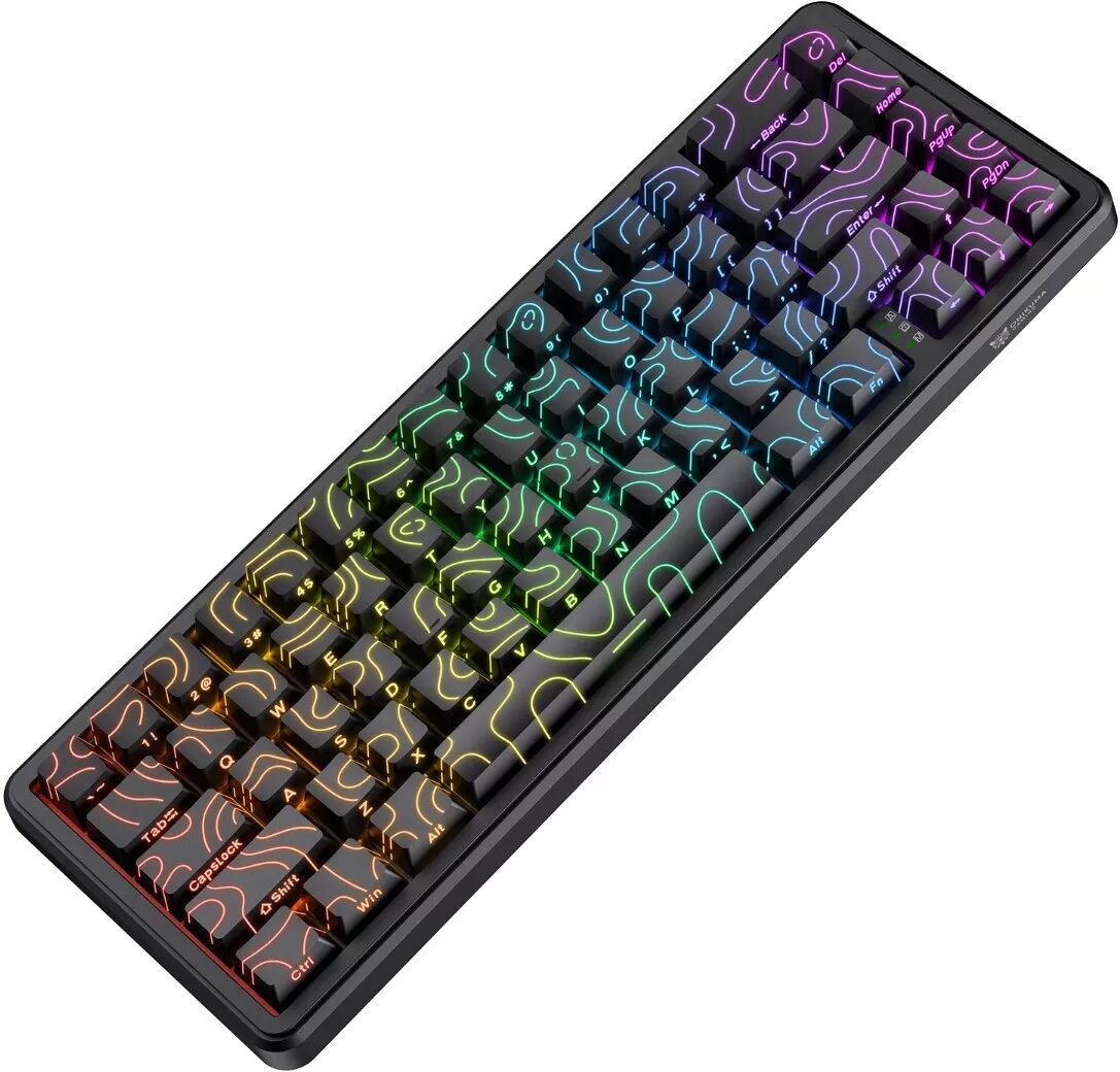INF Wired Mechanical Keyboard 67-Key Schwarz – Hot-Swappable magnetische Schalter, 18+4 Beleuchtungseffekte, 3 Gaming-Modi,