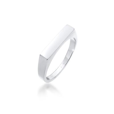 Siegelring ELLI "Ring Siegelring Rechteck Pinky Ring 925 Silber" Gr. 54, silber, Fingerringe, Damen, 54, ohne Stein, Silber 925 (Sterlingsilber), 9mm, Siegelring