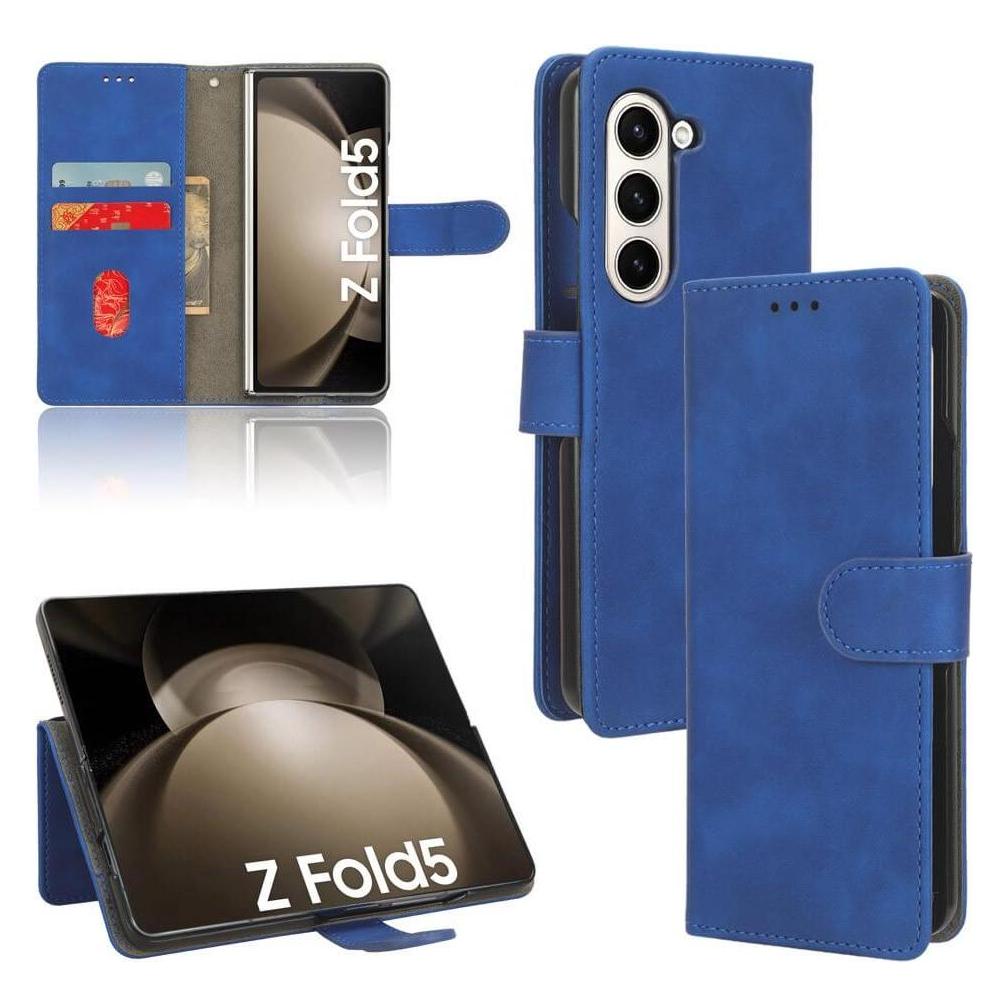 Cover-Discount Galaxy Z Fold5 - Leder Etui Hülle blau (Samsung Galaxy Z Fold5) (660151575B)