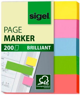 SIGEL Haftstreifen Brillant, 5 Farben sortiert