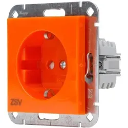 Kopp 940022002 HK07 - Schutzkontakt-Steckdose, erhöhter Berührungsschutz, zentrale Stromversorgung, Farbe: orange