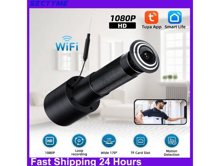 Sectyme-Caméra de sonnette numérique Tuya Smart Home, judas de porte, WiFi, 1080P, vidéo de porte, œil