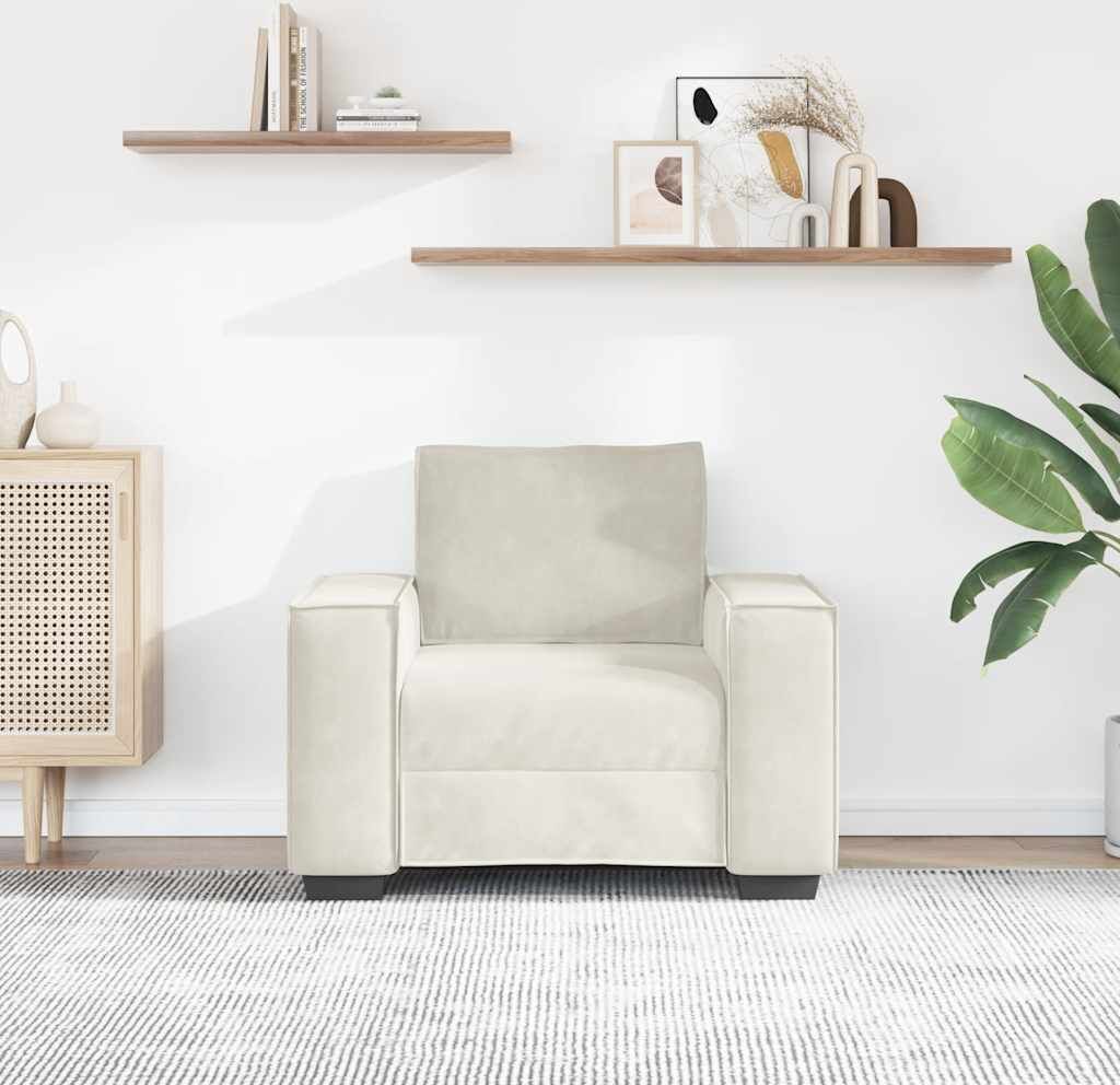vidaXL Fauteuil/canapé crème 100x78x84 cm velours