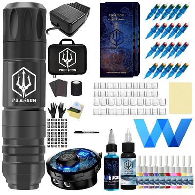 Professional High Power Tattoo Pen Kit With Power Supply And Accessories tk038