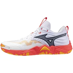 Mizuno Wave Momentum Elite Volleyballschuhe 01 - white/fiery coral 2/citrus 48.5
