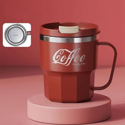 Uplifted Finds JUSTINLAU Stainless Steel Insulated Coffee Mug Portable Dual Walled Vacuum Travel Cup red