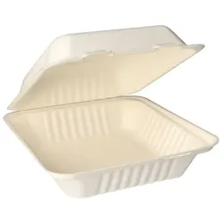 PAPSTAR 125 Menüboxen, Zuckerrohr "pure" ungeteilt 7,7 cm x 20 cm x 22 cm weiss